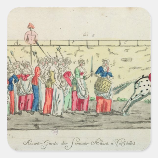 Sticker Carré Garde avancée des femmes allant à (Devant)