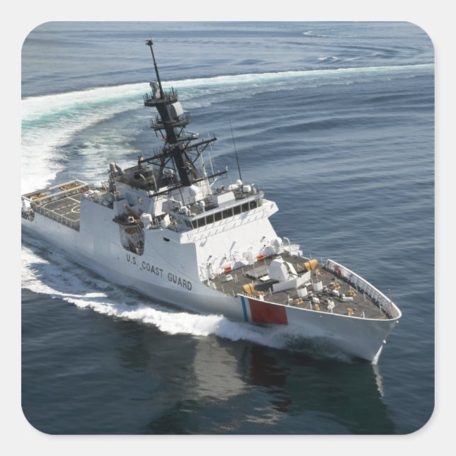 Sticker Carré Garde côtière américaine Cutter Waesche 2 (Devant)
