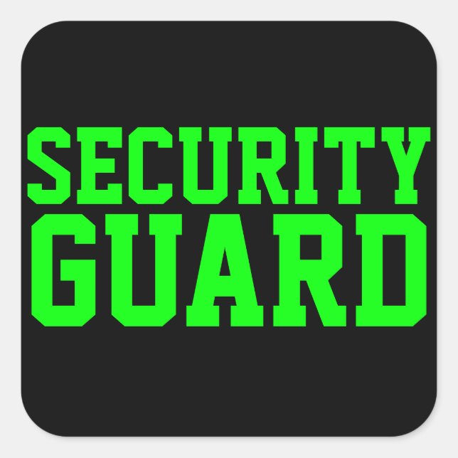 Sticker Carré Garde de sécurité néon vert (Devant)