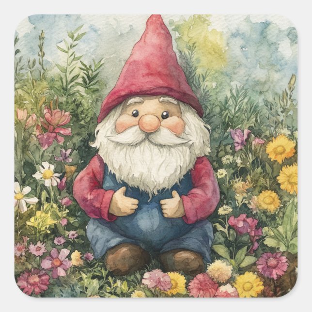 Sticker Carré Garden Gnome (Devant)
