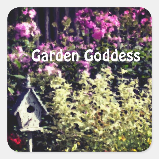 Sticker Carré Garden Goddess Flower Garden Cute  (Devant)