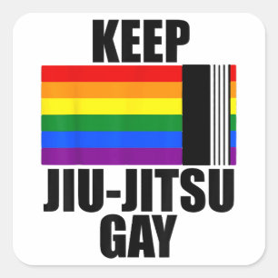Sticker Carré Garder Jiu Jitsu Gay Shirt LGBT Gay pride Mois 202
