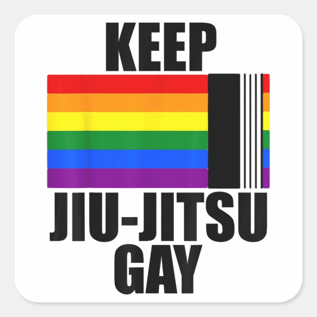 Sticker Carré Garder Jiu Jitsu Gay Shirt LGBT Gay pride Mois 202 (Devant)