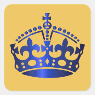 Sticker Carré Garder le calme Couronne bleue - Changer d'arrièr