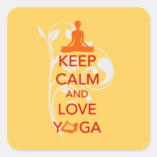 Sticker Carré Gardez le calme et aimez le yoga - conception