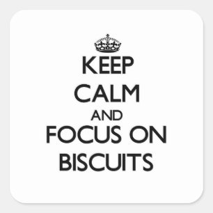 Sticker Carré Gardez le calme et le foyer sur des biscuits