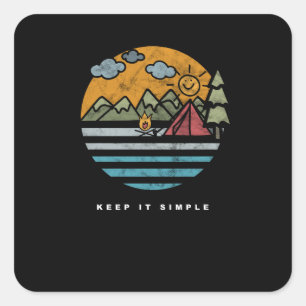 Sticker Carré Gardez-le géométriques simples la géométrie de