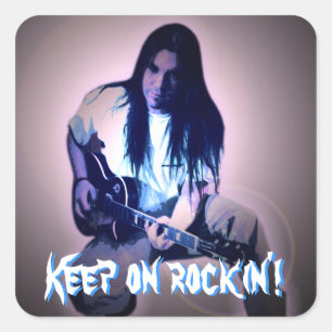 Sticker Carré Gardez sur le rockin'!