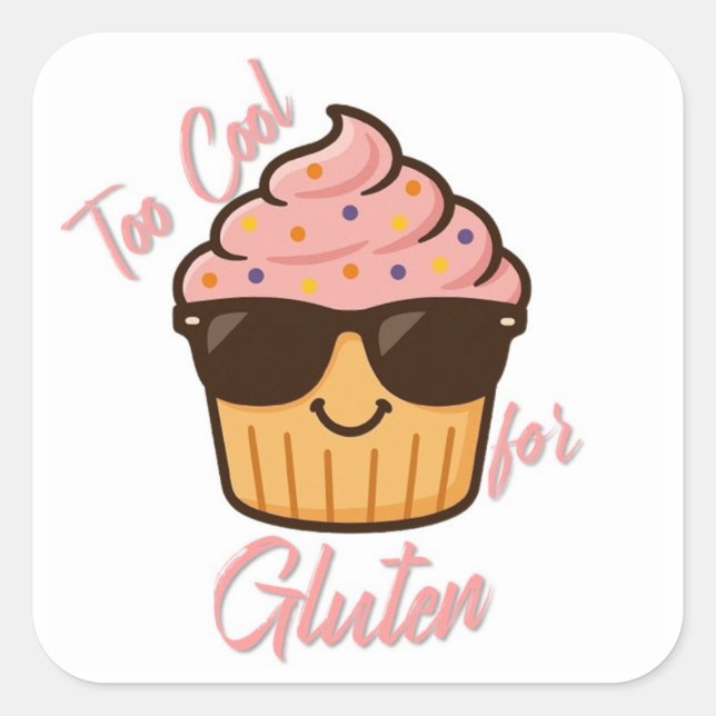 Sticker Carré Gâteau glacé  (Devant)