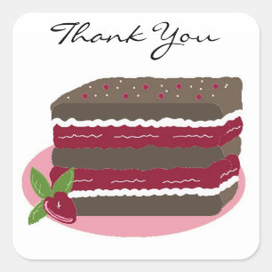 Sticker Carré Gâteau Red Velvet Merci