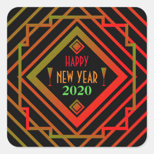 Sticker Carré Gatsby Miami 1920's Happy New Year