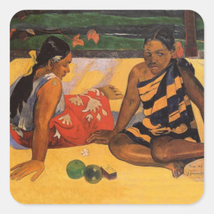 Sticker Carré Gauguin Polynésie Française Tahiti Femmes Peinture