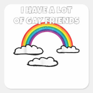 Sticker Carré Gay Friends LGBT Ally Rainbow Funny Gay pride
