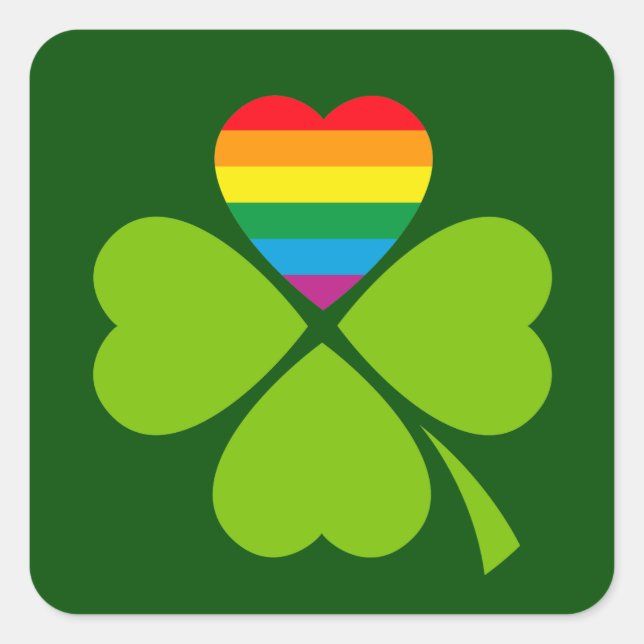 Sticker Carré Gay Lucky Clover (Devant)