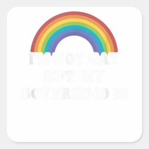 Sticker Carré Gay pride Chemises Hommes LGBT Arc-En-Ciel Non Gay
