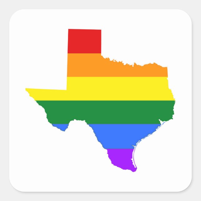 Sticker Carré Gay pride| Texas Rainbow (Devant)