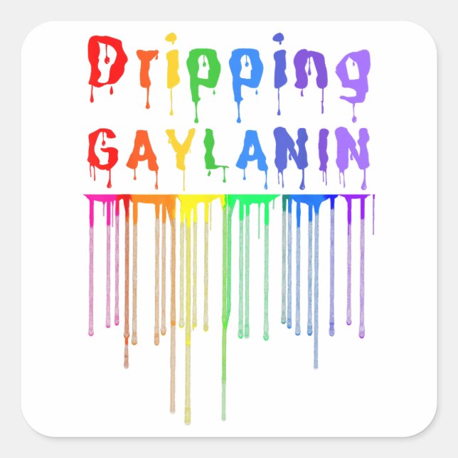 Sticker Carré Gaylanin Gay Melanin Funny Gay pride Mont (Devant)