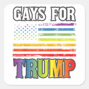 Sticker Carré Gays Pour Trump LGBT Pride Gay Rainbow Flag Vote R