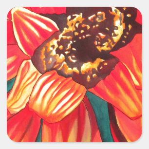 Sticker Carré Gazania desert flower art par Sacha Grossel