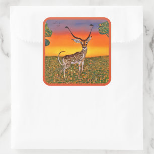 Sticker Carré Gazelle au crépuscule