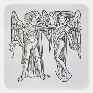 Sticker Carré Gemini (les jumeaux) une illustration de "Poeti"