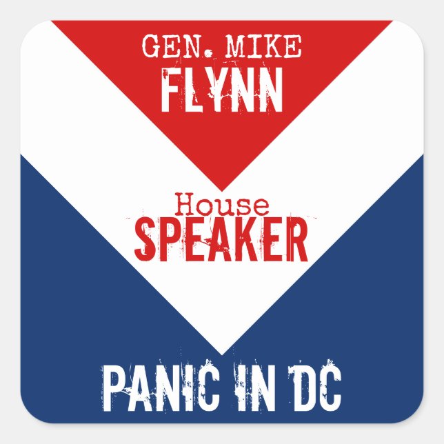 Sticker Carré Gén Mike Flynn Président de la Chambre Panique à D (Devant)