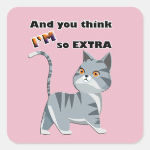 Sticker Carré Gen Z Slang "Extra"