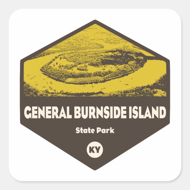 Sticker Carré General Burnside Island State Park Kentucky (Devant)