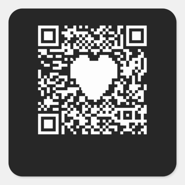 Sticker Carré Générateur de code QR avec coeur (Devant)