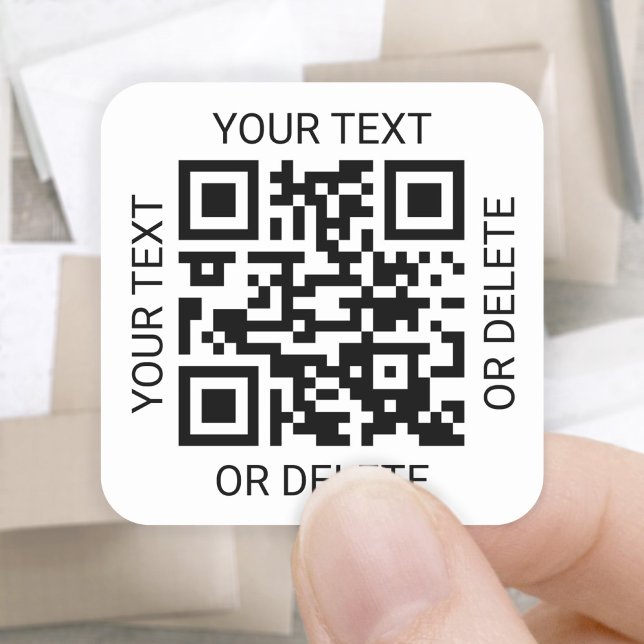 Sticker Carré Générateur de code QR Entreprise Promotion Blanc (Créateur téléchargé)