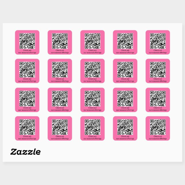 Sticker Carré Générateur d'URL de code QR personnalisé (Feuille)