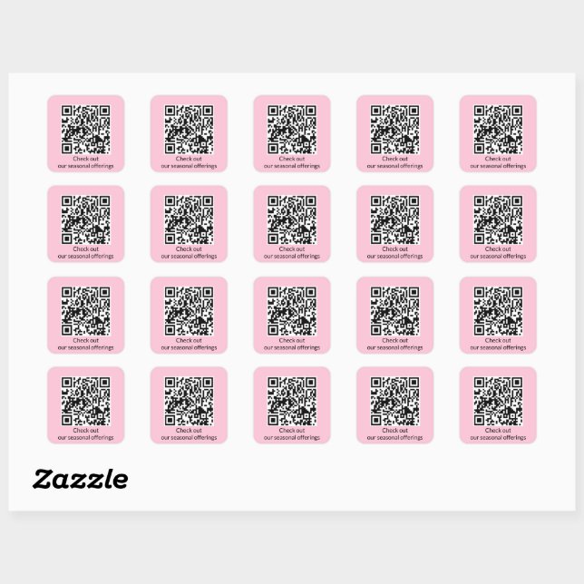 Sticker Carré Générateur d'URL de code QR personnalisé (Feuille)