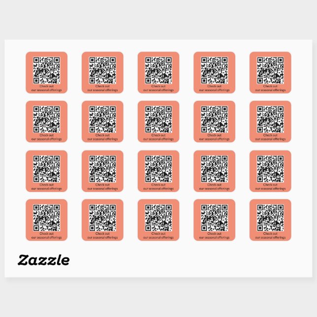 Sticker Carré Générateur d'URL de code QR personnalisé (Feuille)