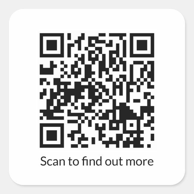 Sticker Carré Générateur d'URL de code QR personnalisé Autocolla (Devant)