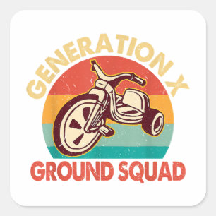 Sticker Carré Génération 1965-1980 Gen X Generation X Ground Squ