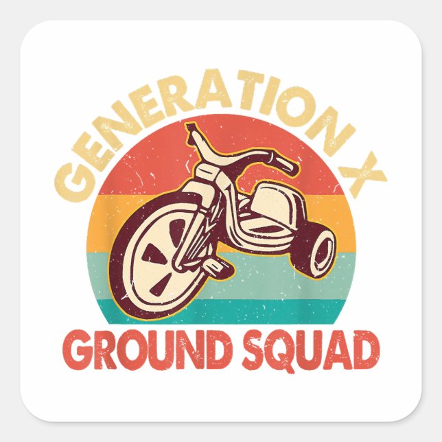 Sticker Carré Génération 1965-1980 Gen X Generation X Ground Squ (Devant)