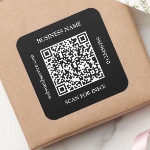 Sticker Carré Générer un code QR Nom de l'entreprise Site Web Pr