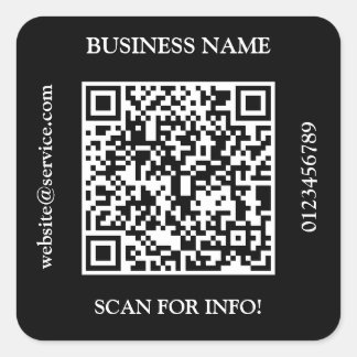 Sticker Carré Générer un code QR Nom de l'entreprise Site Web Pr