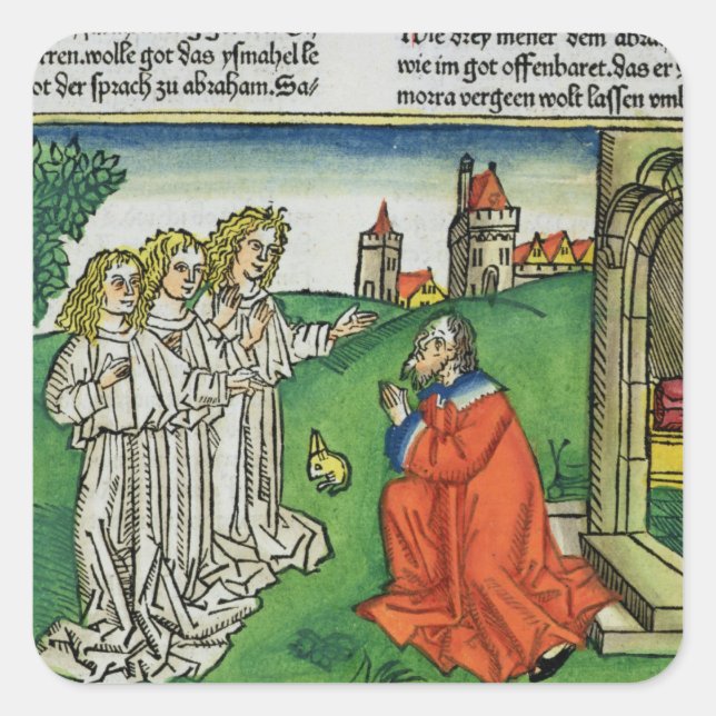 Sticker Carré Genèse 18 2 Abraham et les Trois Anges, de (Devant)
