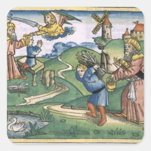 Sticker Carré Genèse 21 1-14 Abraham offrant d'Isaac, franc