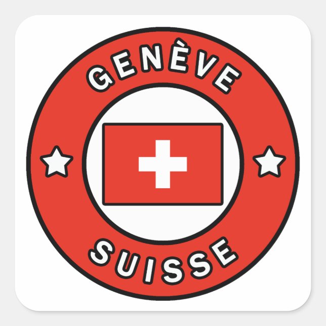 Sticker Carré Genève Suisse (Devant)