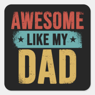 Sticker Carré Génial comme mon père Cadeau rétro drôle de père