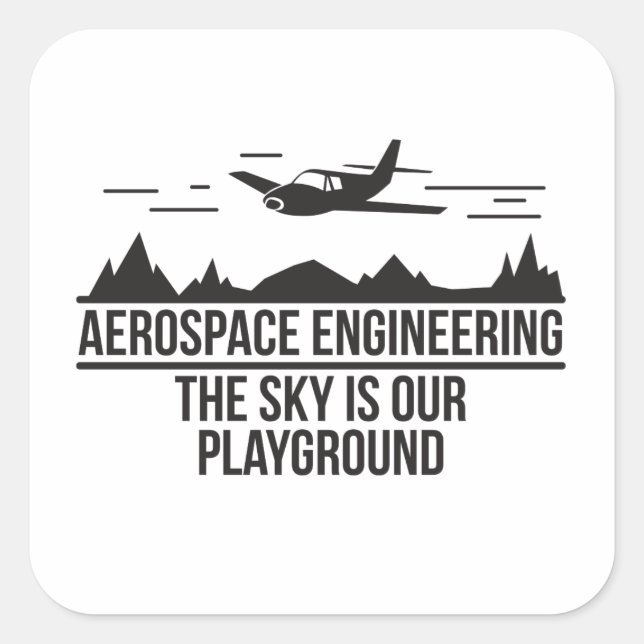 Sticker Carré Génie Aérospatial Le Ciel est notre aire de jeu (Devant)