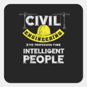 Sticker Carré Génie civil amusant gens intelligents
