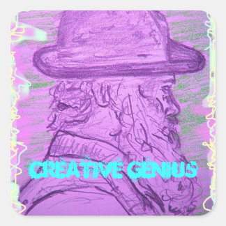Sticker Carré Génie créatif