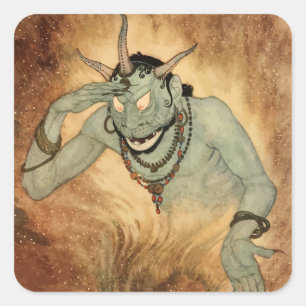 Sticker Carré Génie des Mille Nuits d'Edmund Dulac