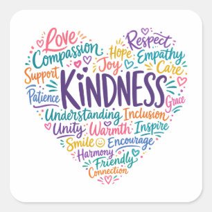 Sticker Carré Gentillesse compassion empathie et respect