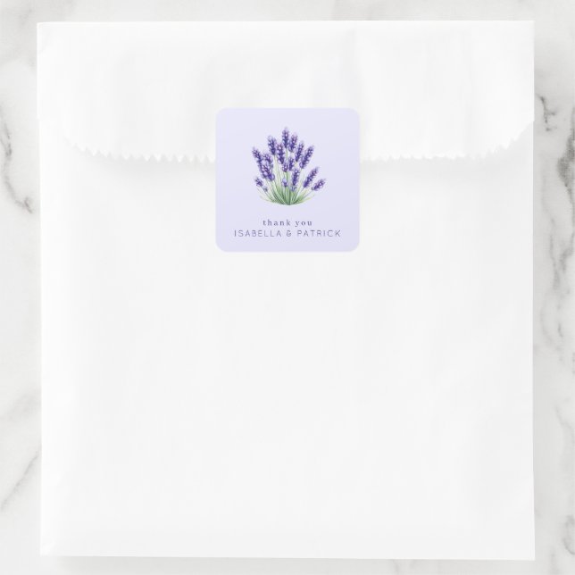 Sticker Carré Gentle Lavender Watercolor Bouquet (Sac)