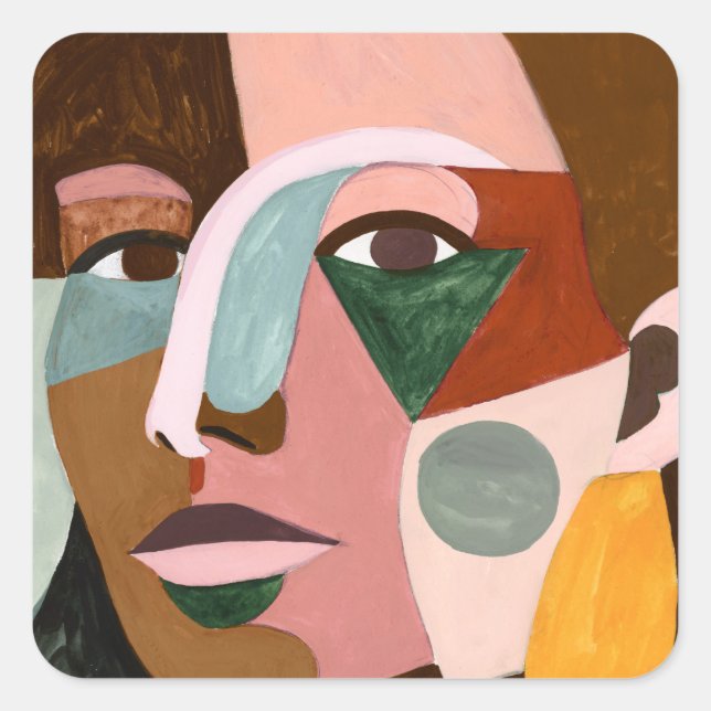 Sticker Carré Geo Face (Devant)