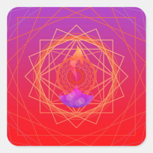 Sticker Carré géographie de diya de salutations de diwali